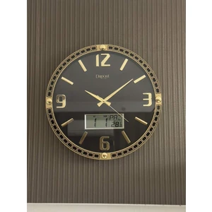 Dupont Milano Dupont Mılano DUPONT-T-710-A Siyah 38 CM DİJİTAL TERMOMETRELİ VE TAKVİMLİ DUVAR SAATİ