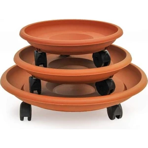 So- Tekerlekli Saksı Tabağı Kiremit 3 Boy