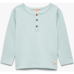 Pamuklu Uzun Kollu Düğmeli Tişört