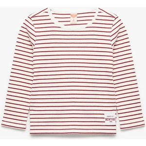 Uzun Kollu Bisiklet Yaka Kaşkorse Çizgili Tişört