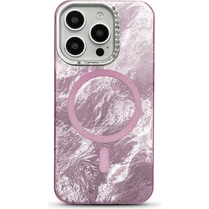 Apple iPhone 13 Pro Uyumlu Kılıf Zebana Glow Taşlı Silikon Kılıf (Kablosuz Şarj) Lila