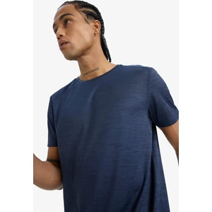 Slim Fit Dar Kesim Hızlı Kuruyan Nefes Alabilen Esnek Kumaş Bisiklet Yaka Sporcu Kısa Kollu Tişört E9319AX25AU