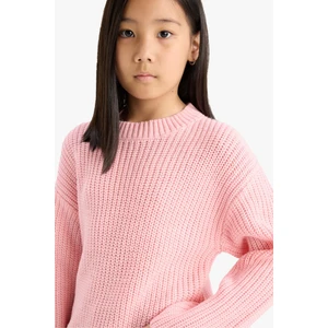 Kız Çocuk Standart Fit Bisiklet Yaka Triko Kazak C6909A825AU