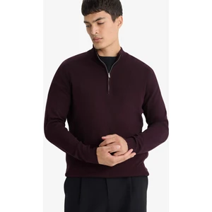 Standart Fit Dik Yaka Yarım Fermuarlı Triko Kazak D0624AX25AU