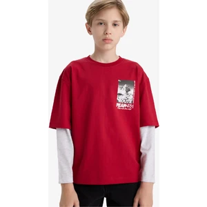 Erkek Çocuk Oversize Geniş Kalıp Bisiklet Yaka Uzun Kollu Tişört E9591A825AU