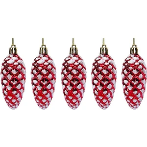 Kırmızı Noel Ağacı Süsleme Kolye Aksesuarları Düğün Yeni Yıl Pencere Süsleme Kolye, Uzun Çam Kozalağı (Yurt Dışından)