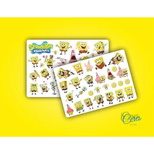Sponge Bob Sünger Bob Sticker Etiket 2 Sayfa 36 Adet Etiket