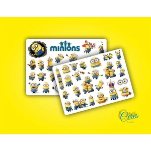 Ceres Studio Minions Sticker Etiket 46 Adet 2 Sayfa Eğlenceli Renkli Tasarım Çocuklar için