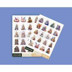 Vintage Kitaplar Tema Sticker Set Vintage Book 2 Sayfa 40 Adet Etiket Planlayıcı Bullet Journal