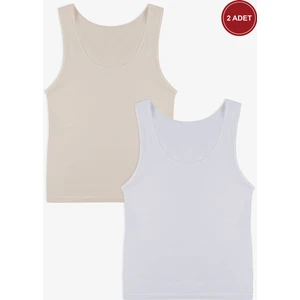 Kadın Kalın Askılı Pamuklu Ikili Atlet