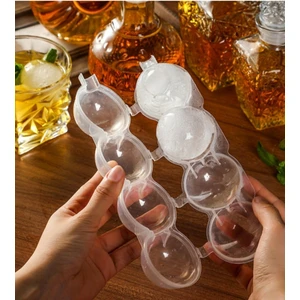 4 Bölmeli  Küre Buz Topu Kalıbı -  Yuvarlak Buz Topu-