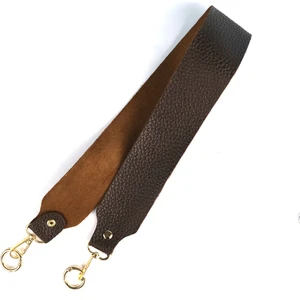 Deri Çanta Sapı Acı Kahverengi Dokulu 60 cm Gold Metal Detaylı