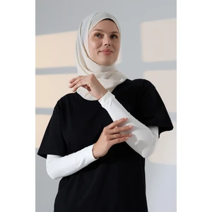 Kadın Düz Dikişsiz Pratik Likralı Tesettür Kolluk Penye Namaz Kolluğu - Krem