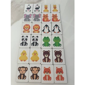 Zeka Kartları Eşleştirme Oyunu Hafıza Kartı Ahşap Eğitici Oyuncak