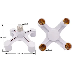 Duy Çoklayıcı 4'lü Ampül Duy Beyaz Renk ve Dayanıklı Plastik Yapı