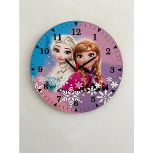 Üç Renkli Kız Karakter Duvar Saati
