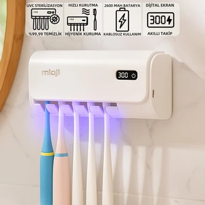 Mio UV5F Pro 2600mAh Şarj Edilebilir Uv Sterilizatörü Diş Fırçası Tutucusu - Beyaz