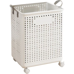 Ev Tipi Katlanabilir Kirli Çamaşır Sepeti Banyo Çamaşır Sepeti Makaralı Sepet 37,7X31X50CM (Yurt Dışından)