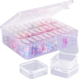 Boncuk Düzenleyici Kutu, 30 Adet Küçük Şeffaf Plastik Saklama Kapları Içeren Büyük Şeffaf Kutu, Taşınabilir El Sanatları Saklama Kutusu (Yurt Dışından)