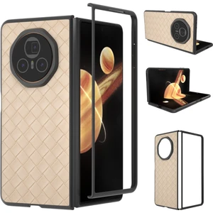 Digital Computer Home Honor Magic V3 5g Kılıf Dokuma Doku Pu Deri Kaplamalı Pc Cep Telefonu Kılıfı-Bej (Yurt Dışından)