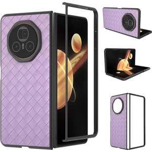 Digital Computer Home Honor Magic V3 5g Kılıf Dokuma Doku Pu Deri Kaplamalı Pc Cep Telefonu Kılıfı-Mor (Yurt Dışından)
