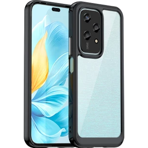 Digital Computer Home Honor 200 Lite Kılıf Renkli Çerçeve Tpu+Akrilik Şeffaf Arka Telefon Kılıfı-Siyah (Yurt Dışından)