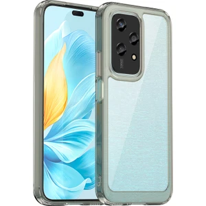 Digital Computer Home Honor 200 Lite Kılıf Renkli Çerçeve Tpu+Akrilik Şeffaf Arka Telefon Kılıfı-Şeffaf Gri (Yurt Dışından)