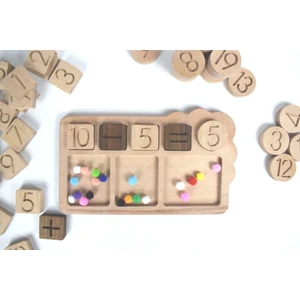 Ahşap Ürün Bultak Matematik Oyun Tahtası 47 Parça - Montessori Materyali - Doğal Eğitici Oyuncak
