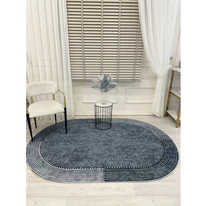 Gri-Lacivert Jüt Sisal Görünüm Kaymaz Taban Halı