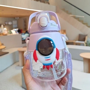 1200ML Astronot Taşınabilir Saman Plastik Su Şişesi (Yurt Dışından)