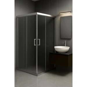Duşakabin Füme Temper Cam Elegant Seri Kare Krom Profil - Yükseklik: 190 cm
