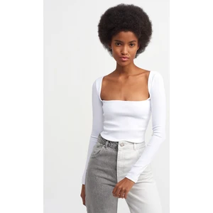 3700 Fitilli Uzun Kollu Top-Beyaz