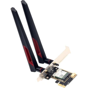Store Of Wifi WiFi 6E Ağ Kartı, Intel AX210 Çipli, PCIe, Tri-Band (2.4/5/6GHz), Bluetooth 5.3, 2x10 dBi Antenli