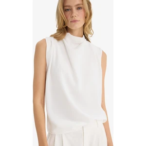 Regular Fit Balıkçı Yaka Krep Kolsuz Bluz F9149AX25WN