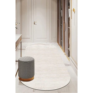 Yolluk Halı – Kaymaz Tabanlı, Yıkanabilir, Yumuşak Dokulu, Şık ve Dayanıklı Tasarım (Oval Milat Bej Saçaksız)