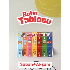 North And Peak Sabah ve Akşam Rutini Tablosu (Cırt Cırtlı) (Paw Patrol Temalı)