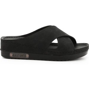 Kadın Siyah Dolgu Topuk Çapraz Bantlı Comfort Terlik