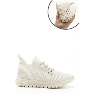 Kadın Nude Triko Bağcıklı Memory Foam Tabanlıklı Comfort Sneaker