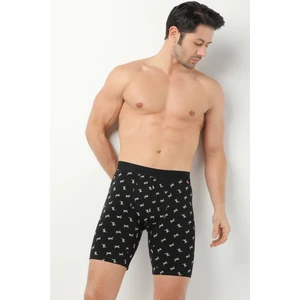 Desenli Uzun Paçalı Likralı Erkek Boxer 1014