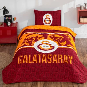 Taraftar Lisanslı Pamuklu Tek Kişilik Yatak Örtüsü Seti (160X230)-GALATASARAY Şanlı Aslan