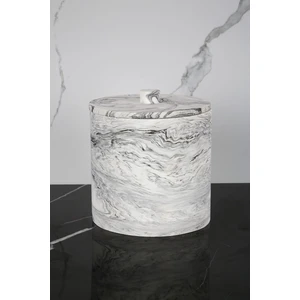 Mermer Desenli Beton Çöp Kovası Banyo Mutfak Tuvalet Wc 18 cm 4 Litre