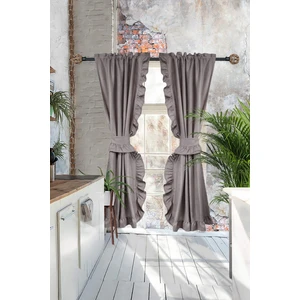 Poli Perde Çift Kanat Dikey Fırfırlı