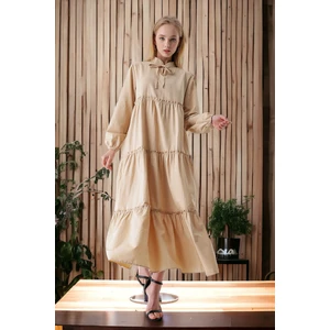 Yaka Bağcık Püskül Elbise