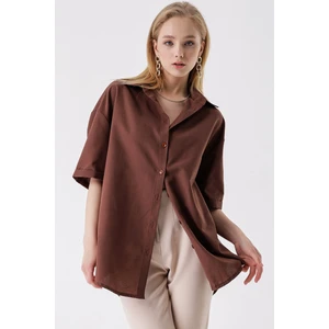 Kısa Kollu Oversize Gömlek