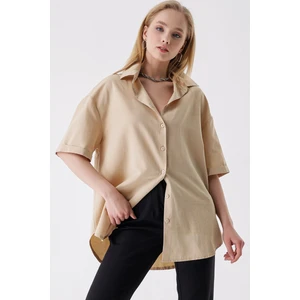 Kısa Kollu Oversize Gömlek