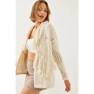 Kadın Saçaklı Triko Hırka