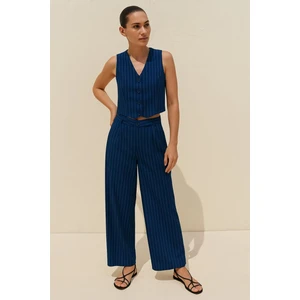 Çizgili Yelekli Jakar Krep Takım