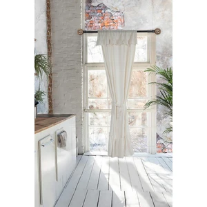 Naturel Fırfırlı Perde Farbalı Vintage Tek Kanat Krem