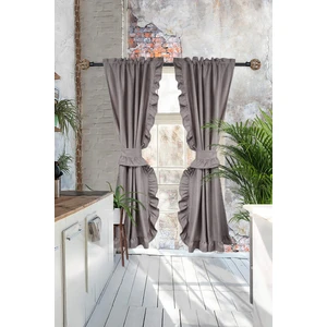 Poli Perde Çift Kanat Dikey Fırfırlı