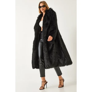 Kadın Uzun Kürklü Astarlı Mont